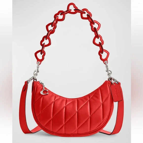 Coach Mira Quilted Pillow Leather Shoulder Bag with Heart Strap - Picture 4 of 13